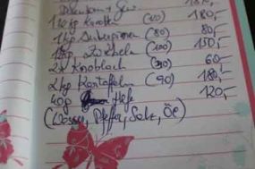 Unsere Einkaufsliste