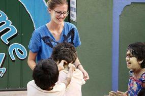 Kreideschlacht mit den M&auml;dchen